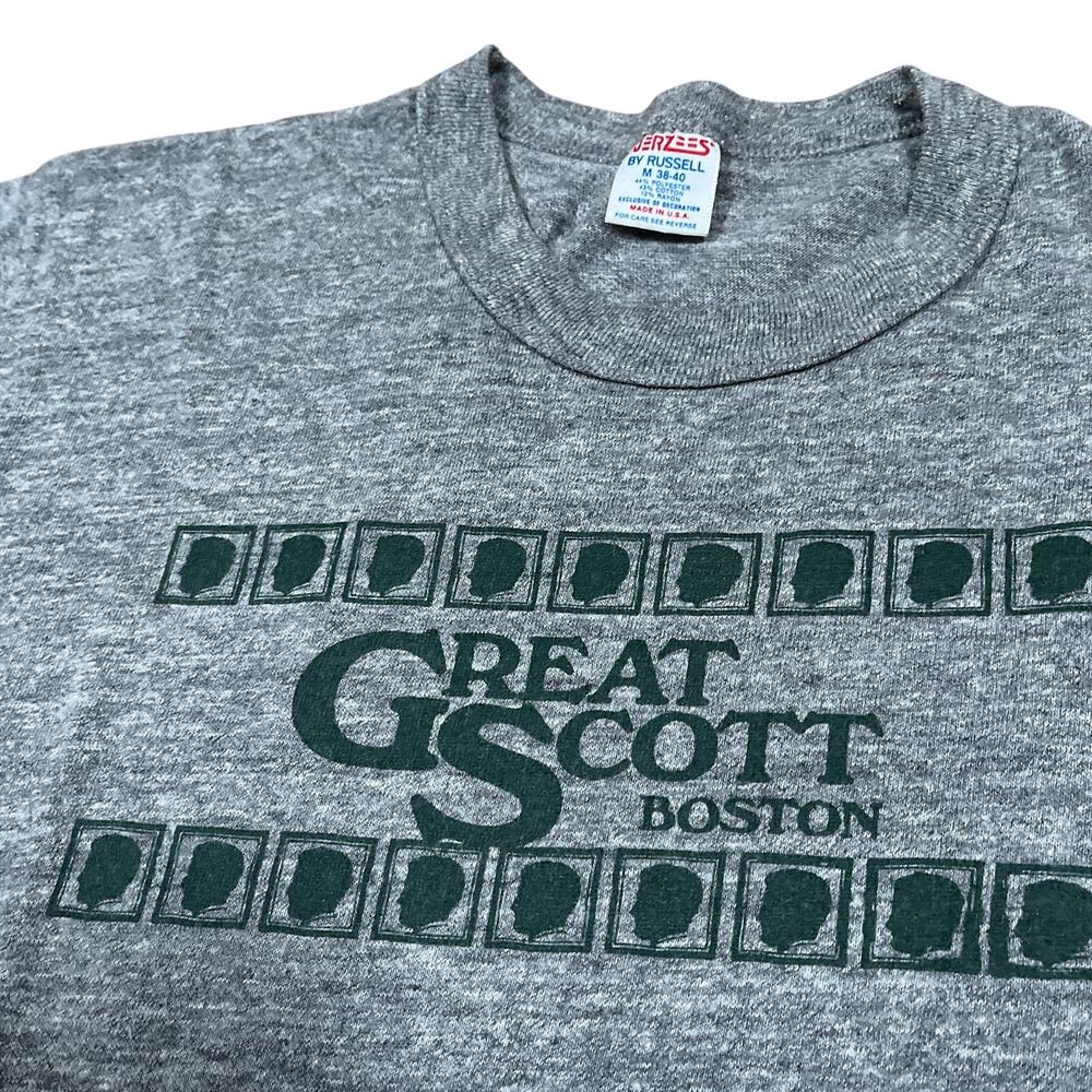 Vintage 80s Great Scott Music Venue T-Shirt USA Made Boston History! Allston